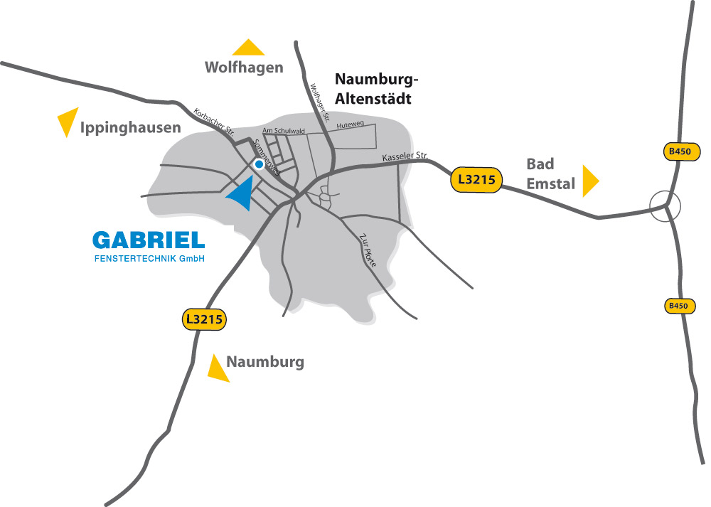 Karte: Standort Gabriel Fenstertechnik in Naumburg-Altenstädt